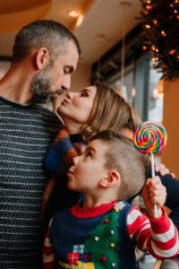 Familienfotos zu Weihnachten