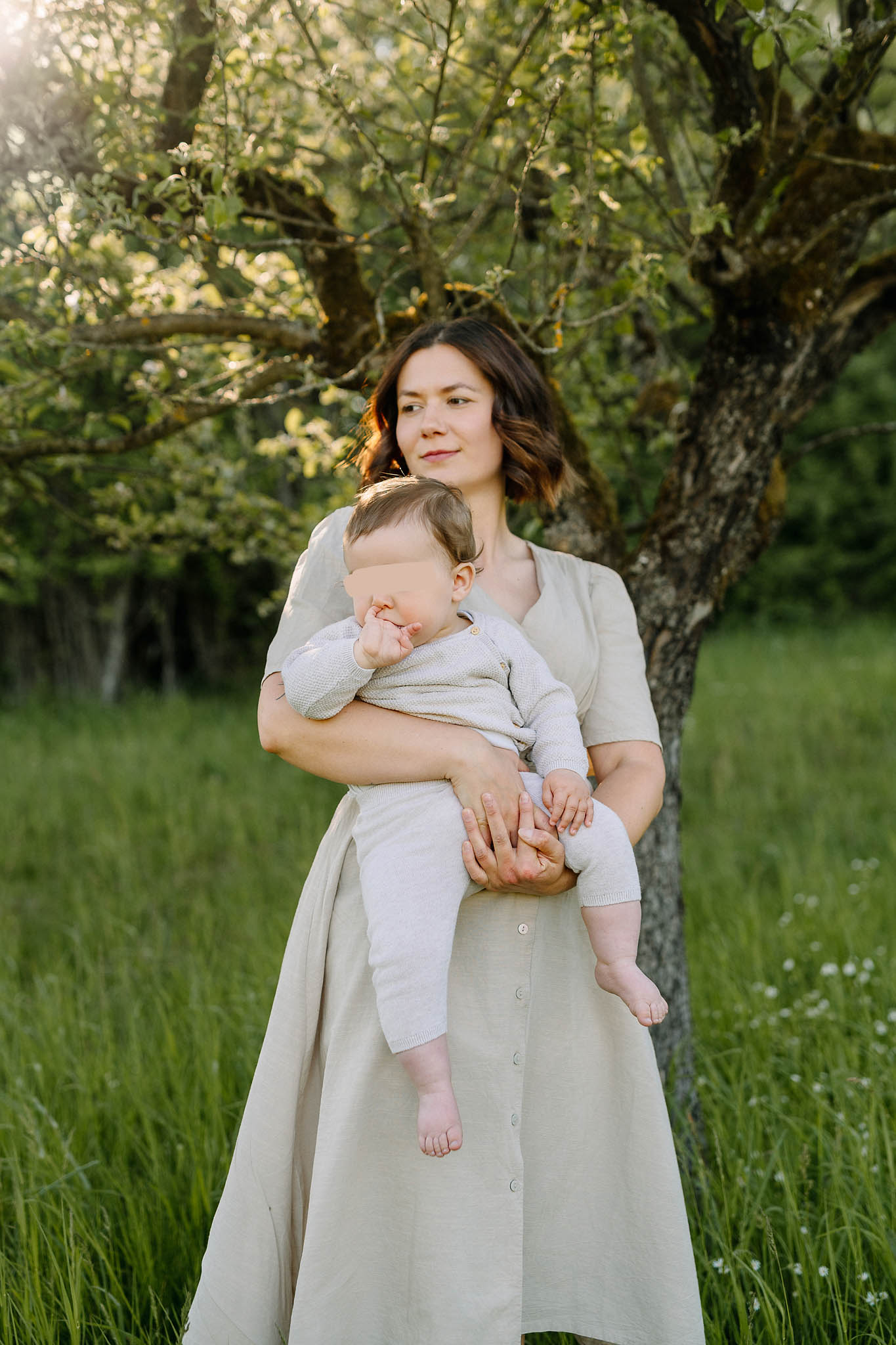 Familienfotoshooting für Mama und Baby